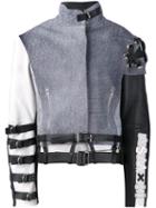 Anne Sofie Madsen 'moonstone' Jacket, Women's, Size: Small, Grey, Leather/neoprene