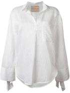 Erika Cavallini Striped Shirt, Women's, Size: 44, White, Silk/cotton