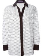 Emanuel Ungaro Polka Dot Contrast Trim Shirt, Women's, Size: 40, White, Cotton