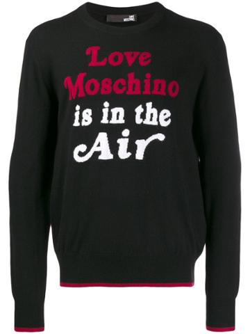 Love Moschino Quote Print Sweater - Black