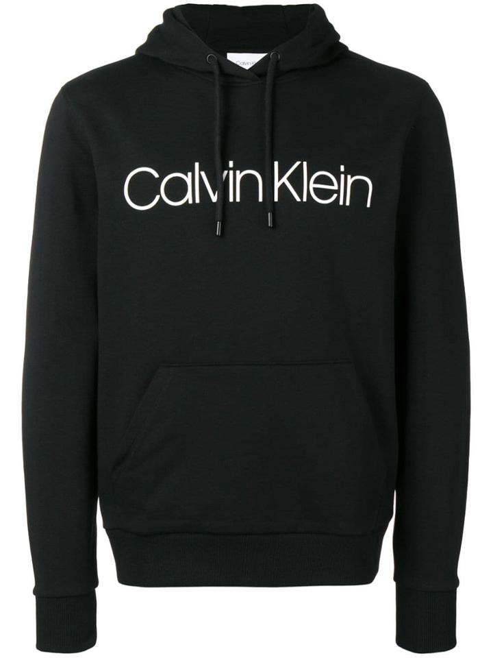 Calvin Klein Logo Print Hoodie - Black