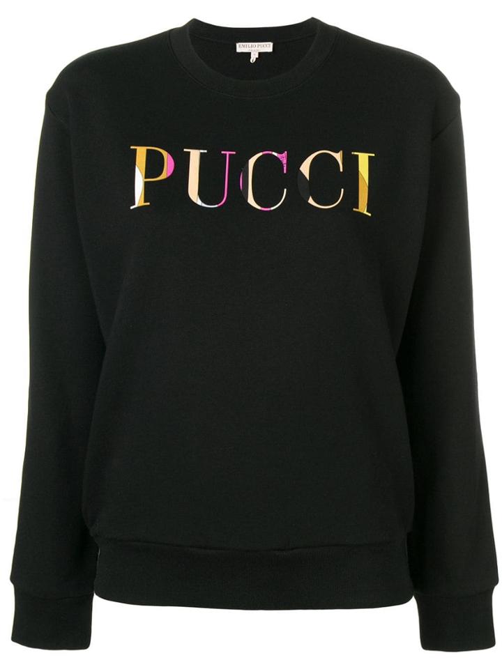 Emilio Pucci Logo Print Jersey Sweatshirt - Black