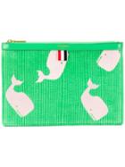 Thom Browne Whale Embroidery Small Tablet Folio - Green