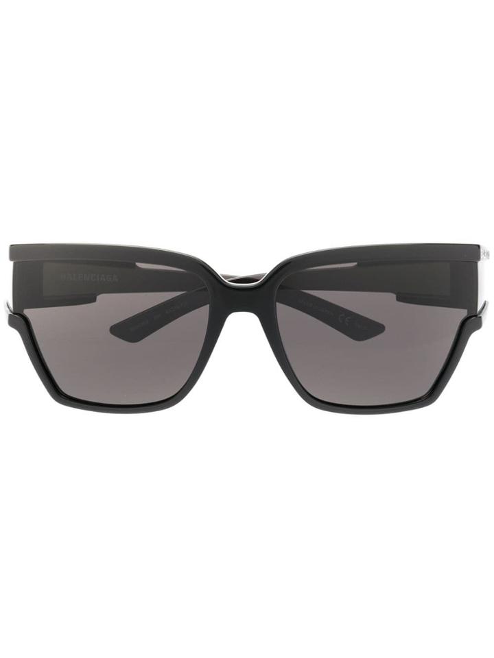 Balenciaga Eyewear Rectangle Frame Sunglasses - Black