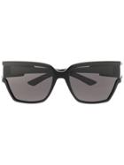 Balenciaga Eyewear Rectangle Frame Sunglasses - Black