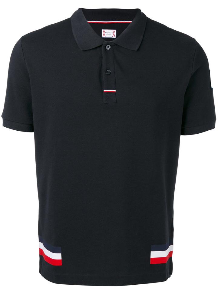 Moncler Gamme Bleu - Logo Trim Polo Shirt - Men - Cotton - Xl, Blue, Cotton