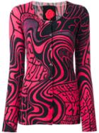 Ultràchic Printed Cardigan, Women's, Size: 40, Pink/purple, Cashmere/wool