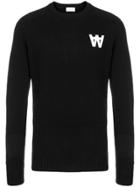 Wood Wood Logo Patch Knitted Sweater - Black