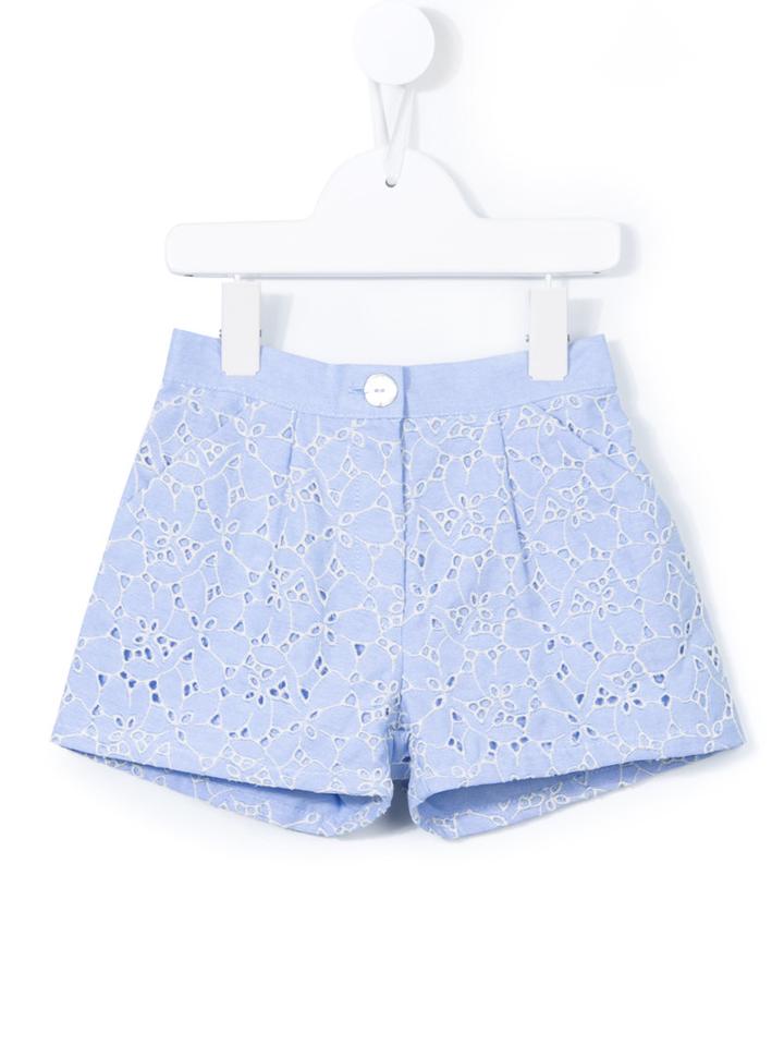 Charabia Linda Broderie Anglaise Shorts, Girl's, Size: 6 Yrs, Blue