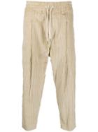Drôle De Monsieur Ribbed Drawstring Trousers - Neutrals