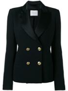 Pierre Balmain Double Breasted Blazer, Women's, Size: 38, Black, Polyester/spandex/elastane/viscose