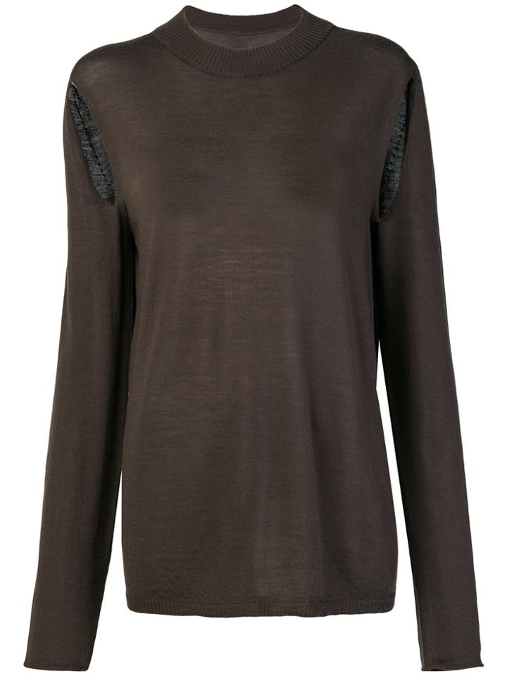 Rick Owens Cut-out Detailed Jumper - Grey