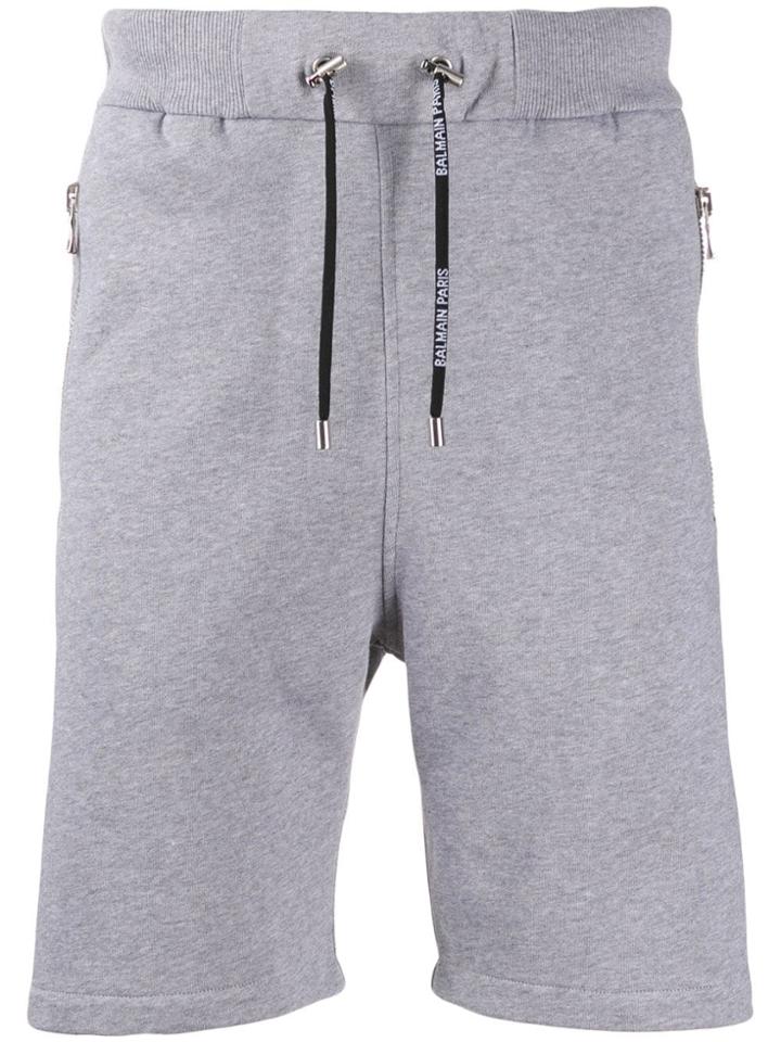 Balmain Side Panelled Track Shorts - Grey