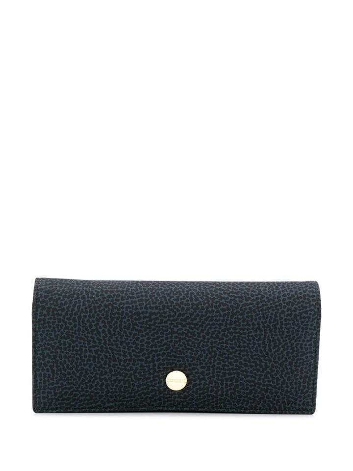 Borbonese Logo Plaque Continental Wallet - Black