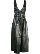 Proenza Schouler Glossy Leather Belted Dress - Black