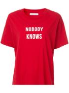 Nobody Denim Nobody Knows Slogan T-shirt - Red