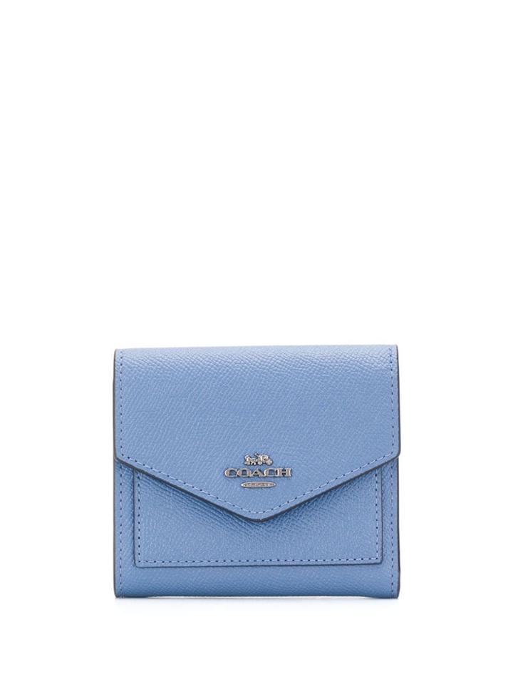 Coach Grained-effect Trifold Wallet - Blue