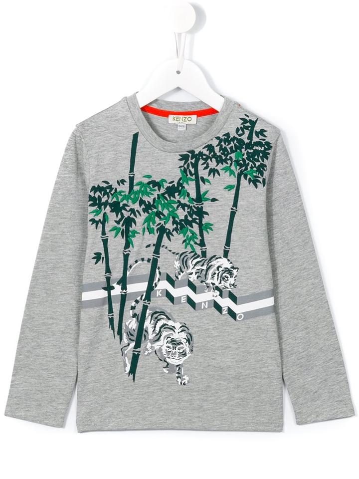 Kenzo Kids 'bamboo Tiger' T-shirt, Girl's, Size: 12 Yrs, Grey