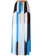 Twin-set - Patchwork Maxi Skirt - Women - Polyester/viscose - 38, Blue, Polyester/viscose