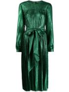 Marc Jacobs Pleated Lamé Dress - Green
