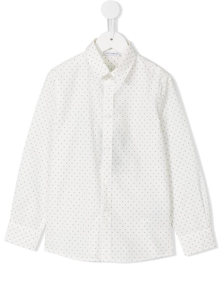 Dolce & Gabbana Kids - Polka Dot Shirt - Kids - Cotton - 6 Yrs, White