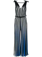 Msgm - Striped Wide Leg Jumpsuit - Women - Cotton/viscose - S, Blue, Cotton/viscose