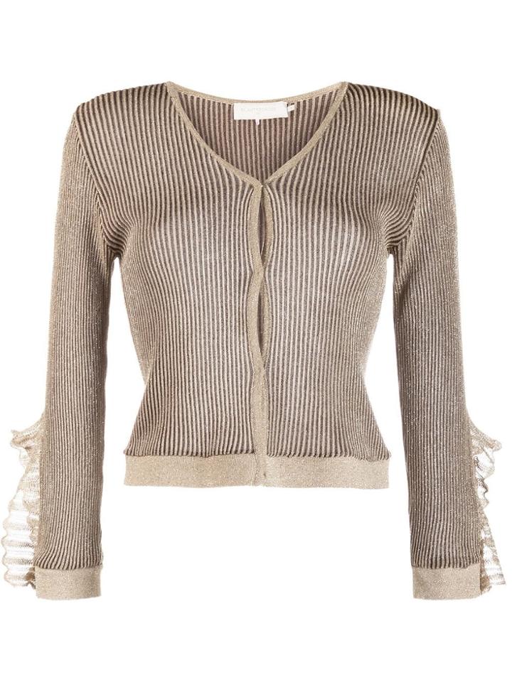 L'autre Chose Ruffle Cuff Cardigan - Gold