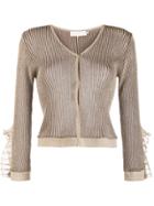 L'autre Chose Ruffle Cuff Cardigan - Gold