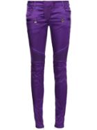 Balmain Skinny Trousers, Women's, Size: 40, Pink/purple, Cotton/viscose/spandex/elastane