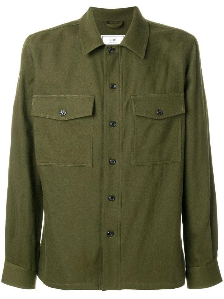 Ami Alexandre Mattiussi Buttoned Over Shirt - 350 Khaki