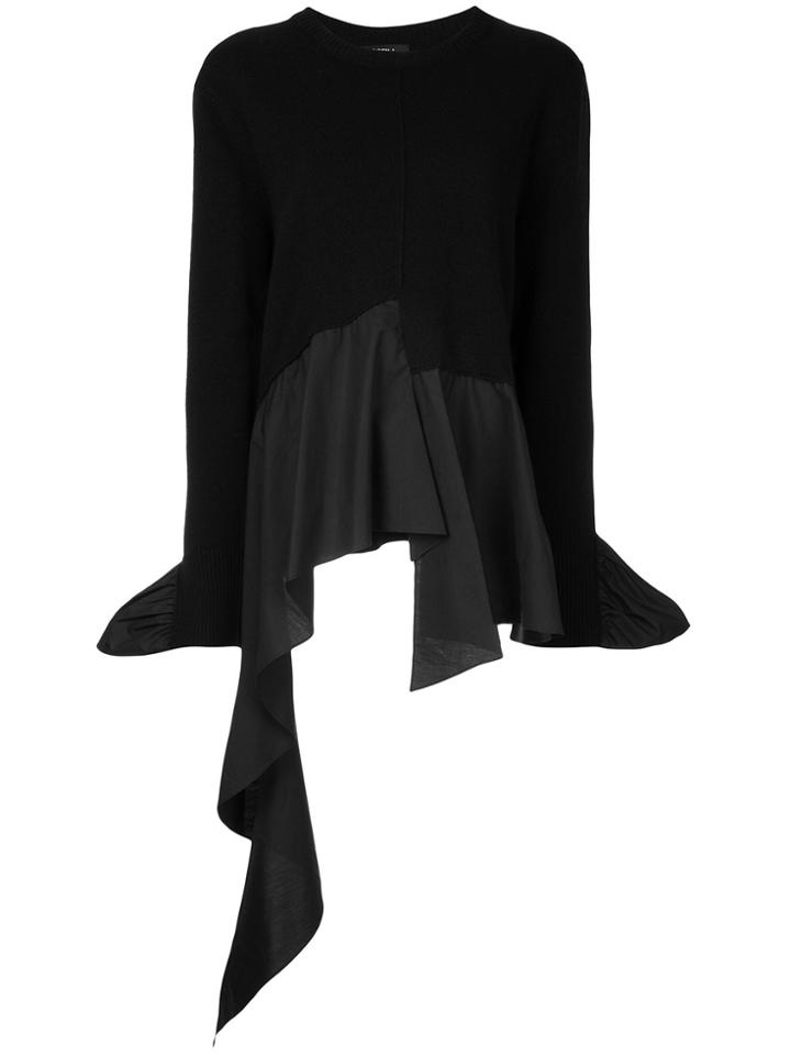 Goen.j Asymmetric Poplin Blouse - Black