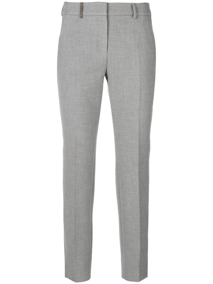 Peserico Cropped Cigarette Trousers - Grey