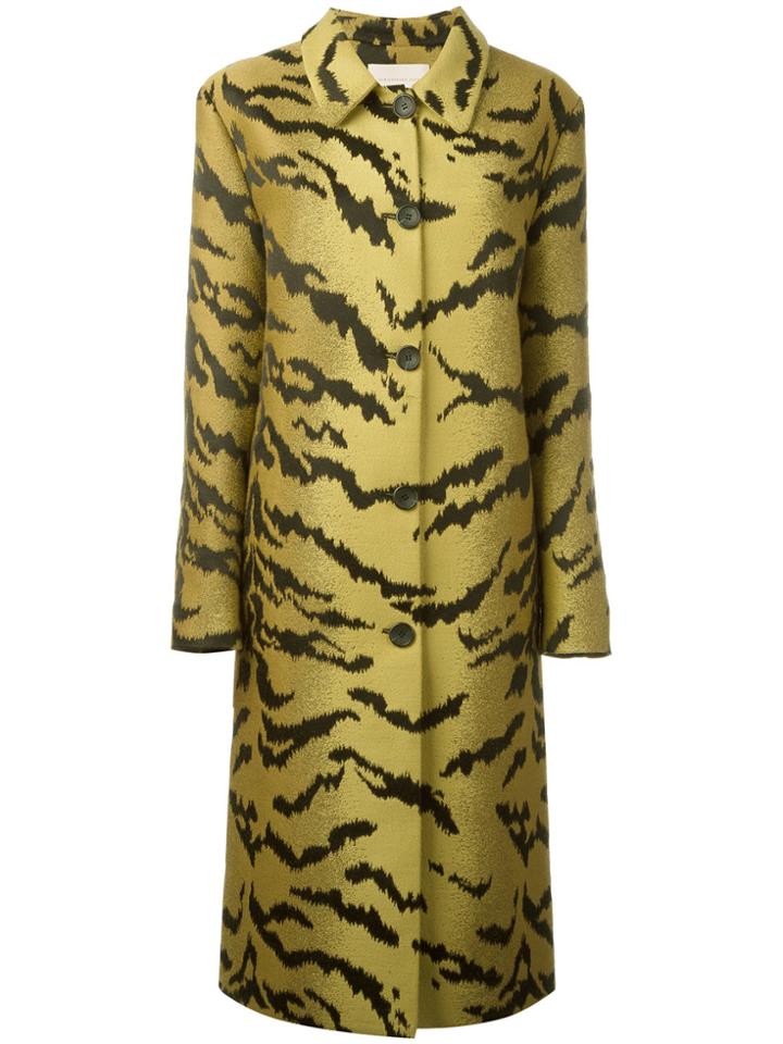 Christopher Kane Tiger Jacquard Coat - Green