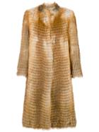 Liska Long Fur Coat - Brown