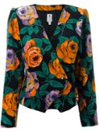 Emanuel Ungaro Vintage Floral Blazer, Women's, Size: 42, Black