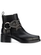 Red Valentino Studded Strap Ankle Boots - Black