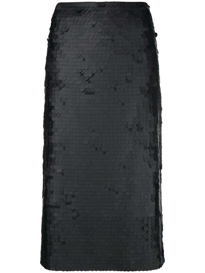 Fabiana Filippi Embroidered Pencil Skirt - Black