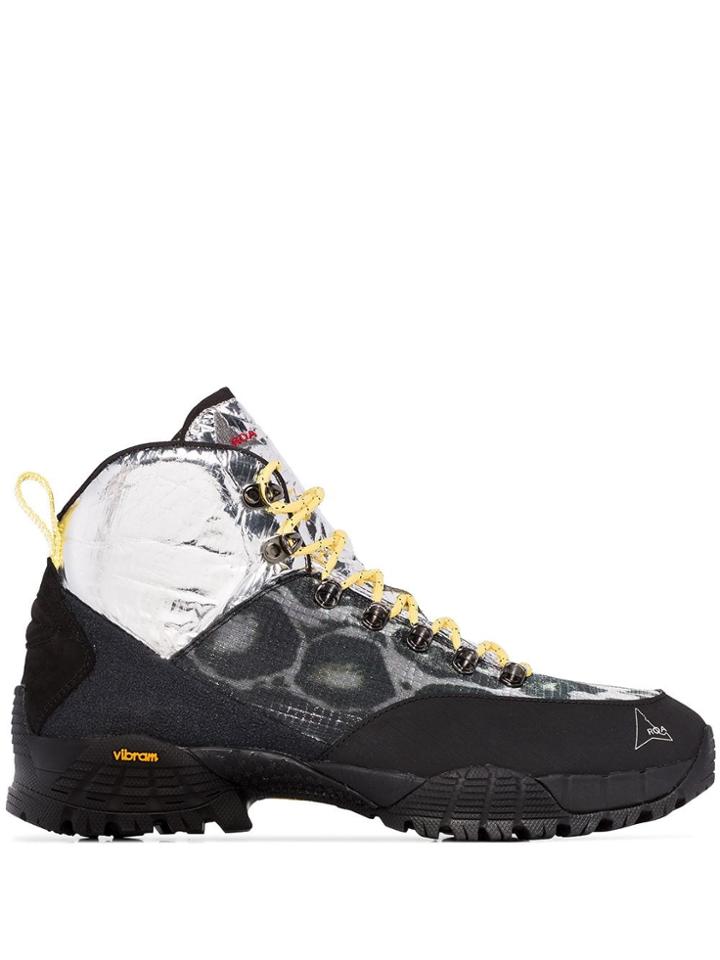 Roa Andreas Leopard Print Hiking Boots - Black