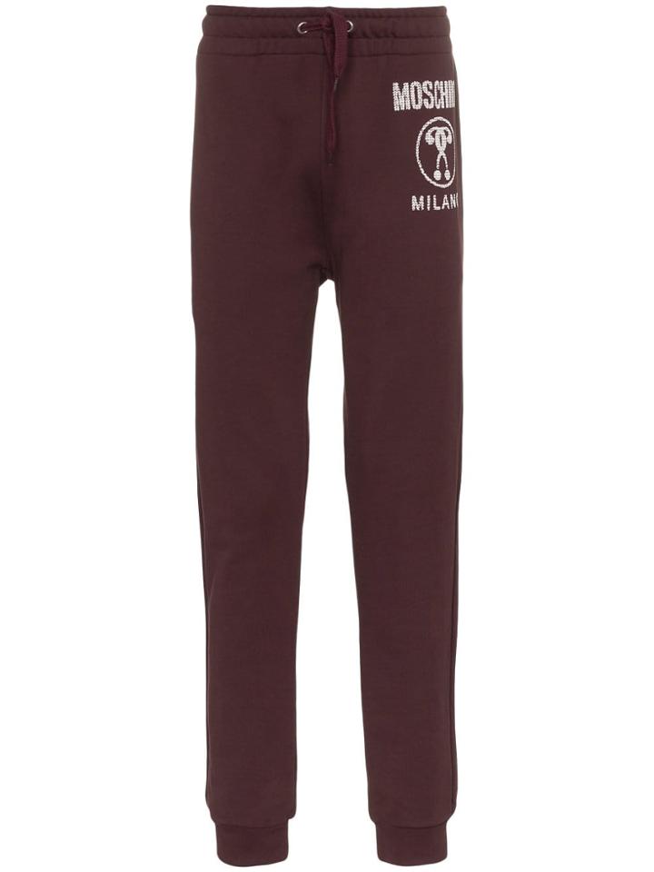 Moschino Logo Print Drawstring Sweatpants - Pink