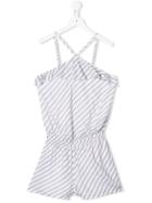 Karl Lagerfeld Kids Striped Playsuit - White