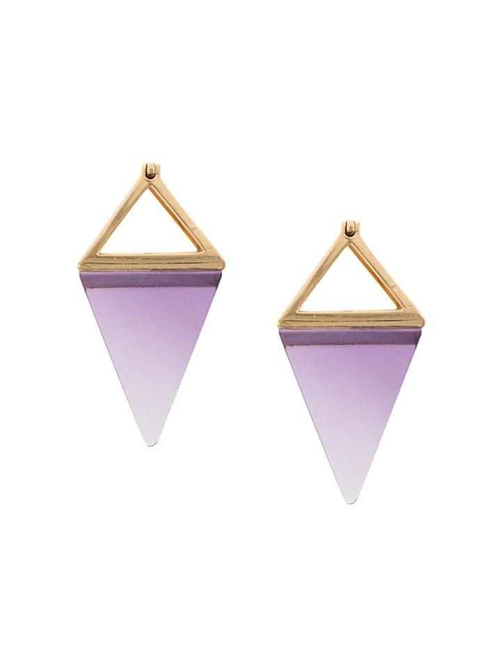 Noor Fares 18kt Yellow Gold Octahedron Dormeuse Amethyst Earrings -
