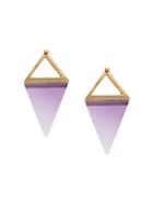 Noor Fares 18kt Yellow Gold Octahedron Dormeuse Amethyst Earrings -