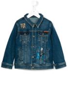 Dolce & Gabbana Kids Patch Denim Jacket, Toddler Boy's, Size: 4 Yrs, Blue