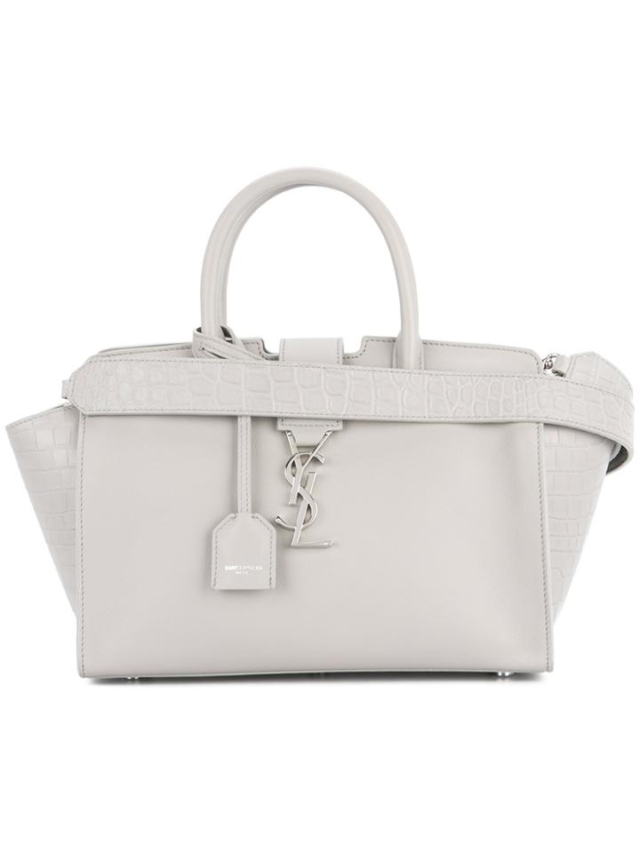 Saint Laurent Baby Monogram Downtown Cabas Tote - Grey