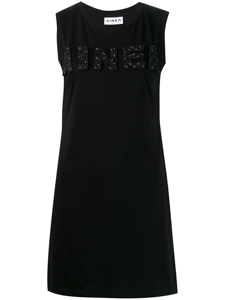 Ainea Beaded Logo Dress - Black