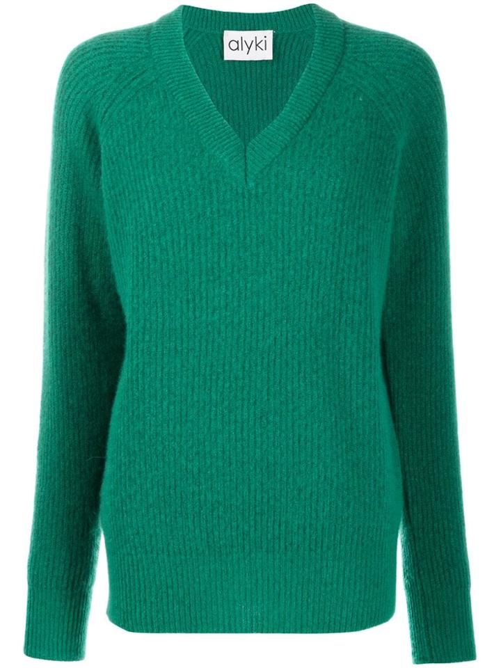 Alyki V-neck Jumper - Green