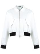 Reinaldo Lourenço Textured Crop Jacket, Women's, Size: 40, White, Cotton/acetate
