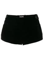 Saint Laurent Velvet Short Shorts - Black