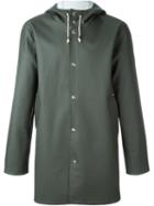 Stutterheim Hooded Coat, Men's, Size: Small, Green, Pvc/cotton/polyester