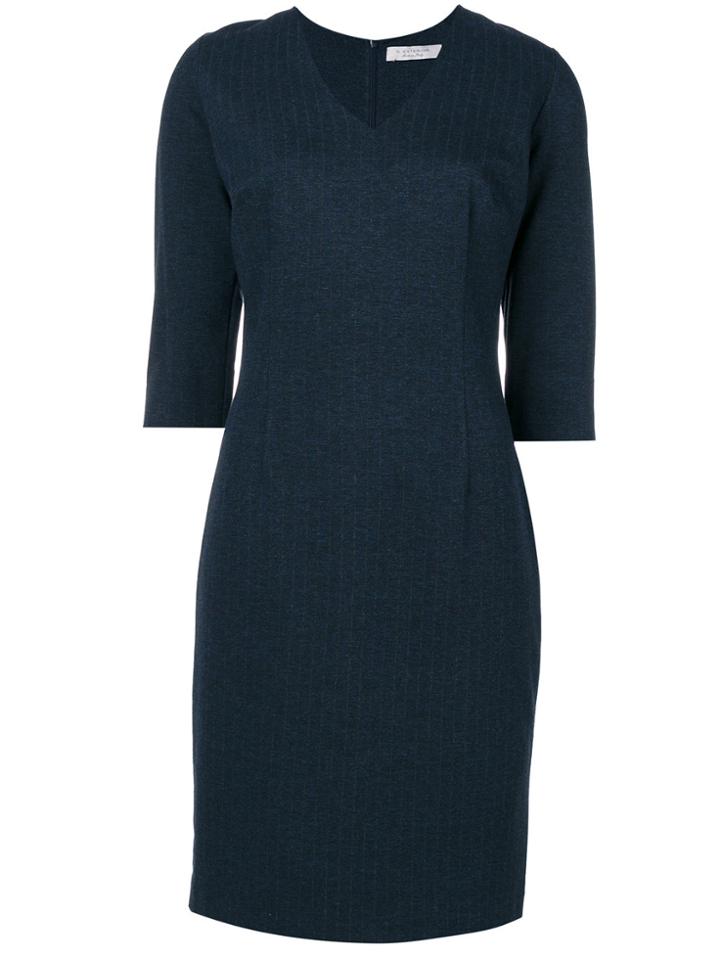D.exterior V-neck Dress - Blue